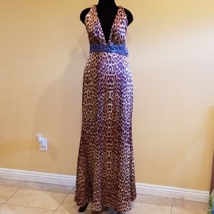 Jessica Simpson Leopard Beaded Gown Size 12